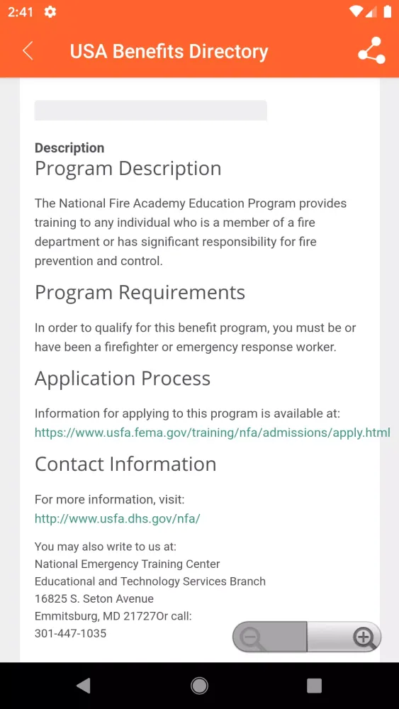 State & Federal Benefits Guide Screenshots