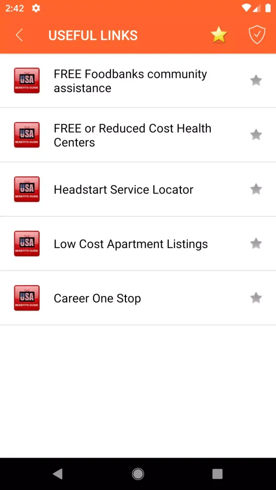 State & Federal Benefits Guide Screenshots