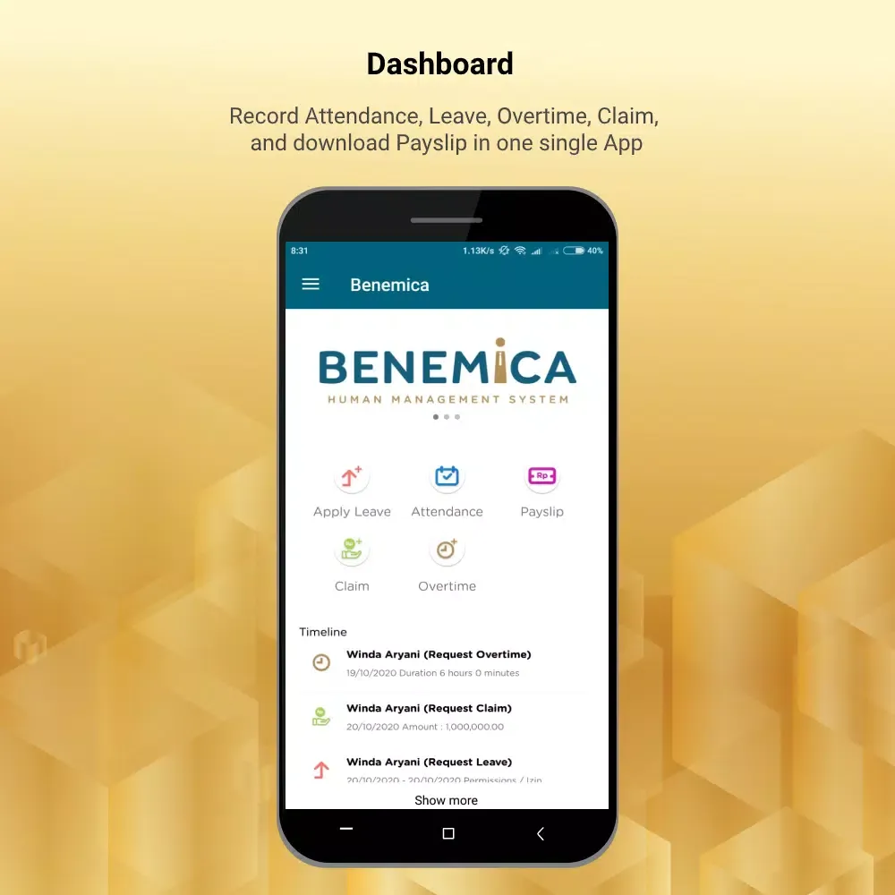 BENEMICA Employee Self Service应用截图