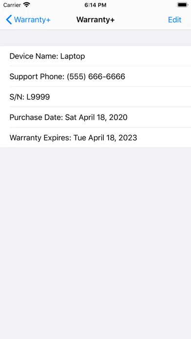 Warranty Plus 스크린샷