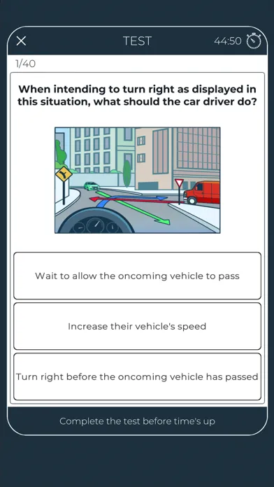 Tangkapan skrin Irish Driver Theory Test