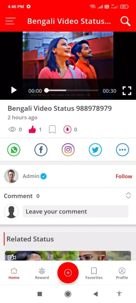 Capturas de tela do Bengali Video Status 2024