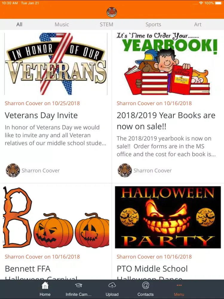Tangkapan skrin Bennett Middle School iPad 