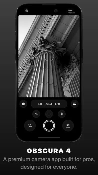 Obscura — Pro Camera Ekran Görüntüleri