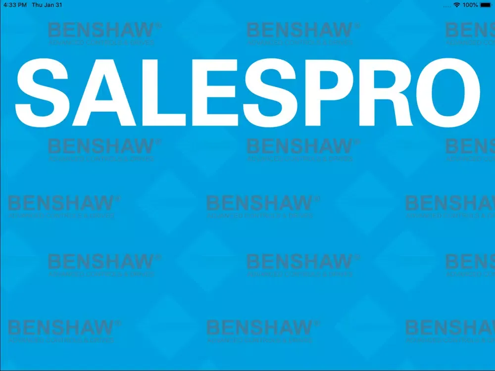 Capturas de tela do Benshaw SalesPro iPad 