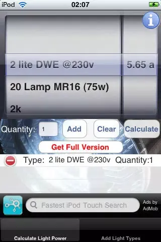 Light Power Calculator Lite应用截图