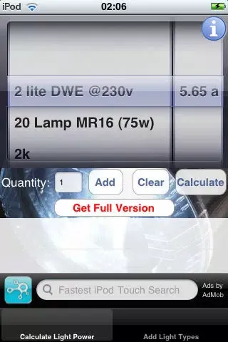 Light Power Calculator Lite应用截图