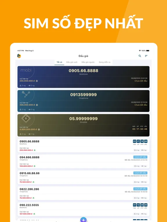 Скриншоты Đấu Giá Sim iPad 