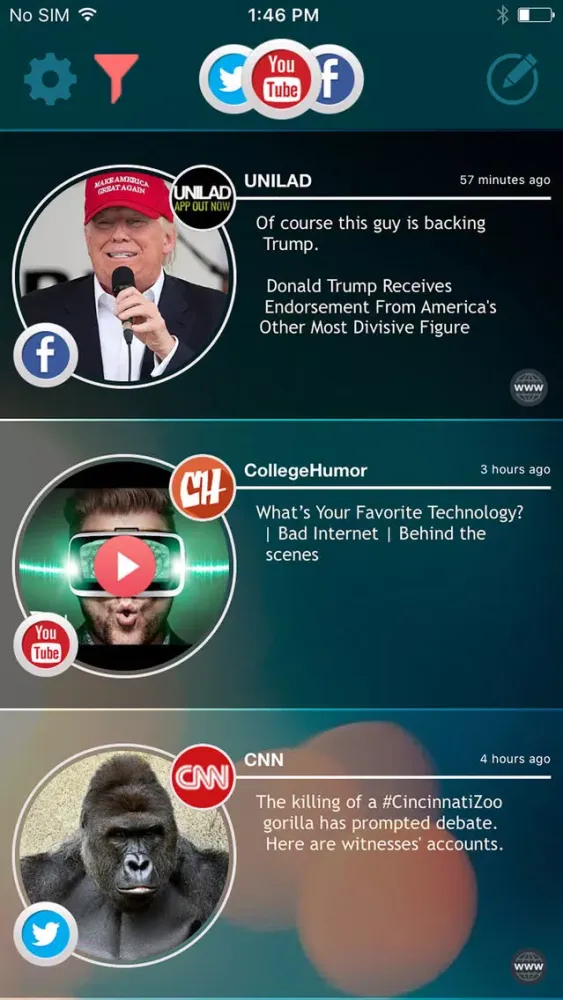 Ảnh chụp màn hình của Social Stream