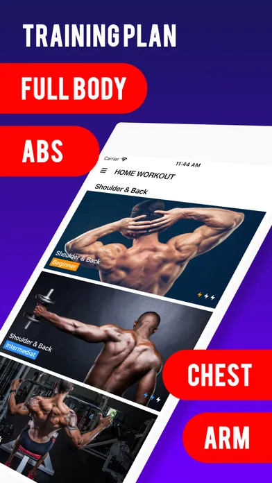 ภาพหน้าจอของ Men Workout - Home Workout