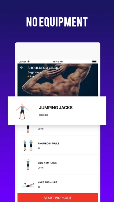 ภาพหน้าจอของ Men Workout - Home Workout