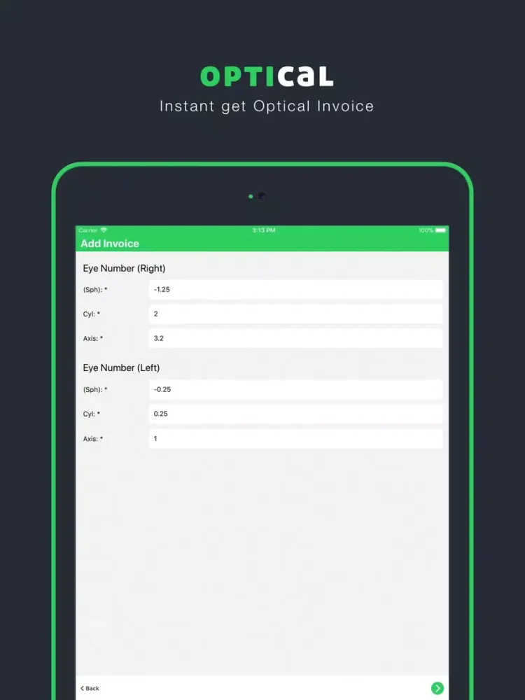 Optical Invoice Bill iPad  سکرین شاٹس