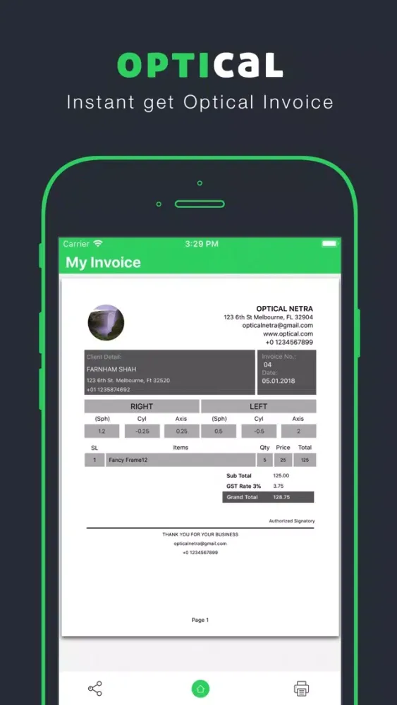 Optical Invoice Bill سکرین شاٹس