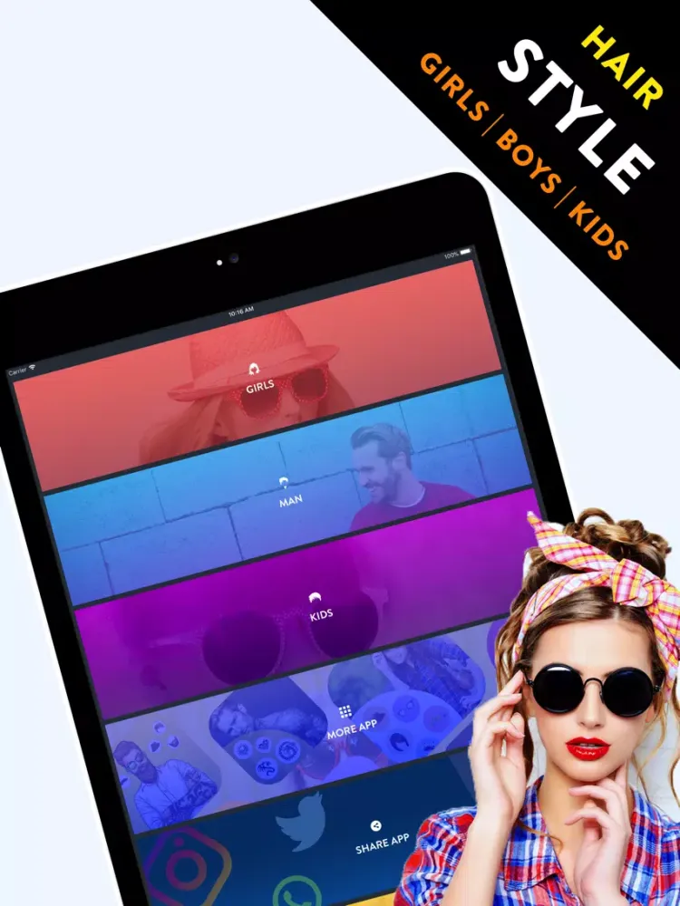 Ảnh chụp màn hình của Hairstyle Photos & Videos iPad 