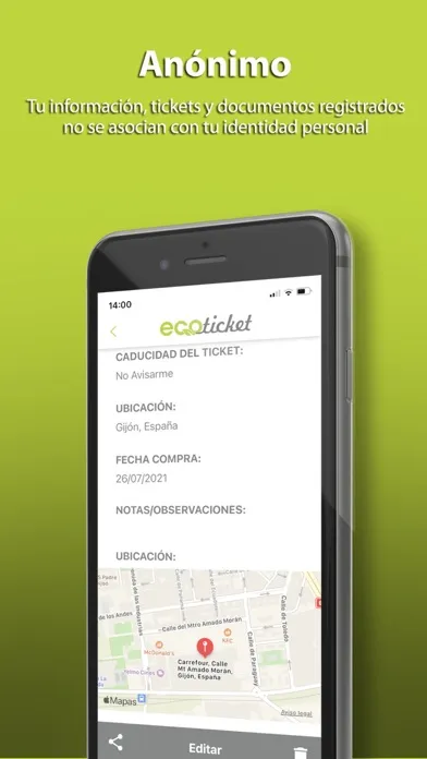 Zrzuty ekranu Ecoticket Tecnología Ecológica