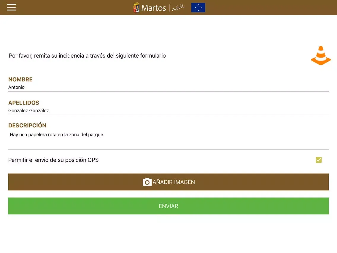 Tangkapan skrin Ayto. Martos iPad 