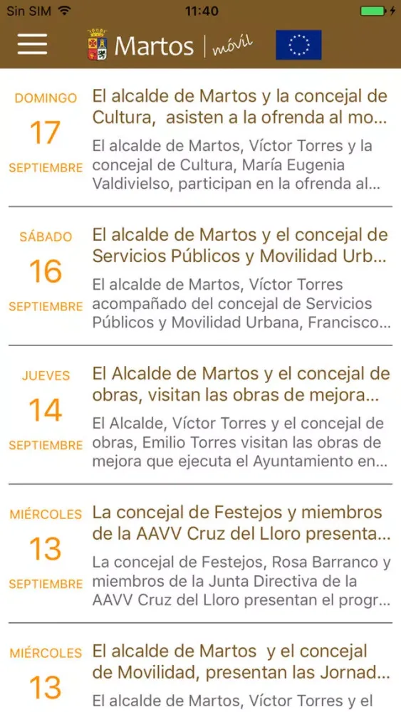 Tangkapan skrin Ayto. Martos