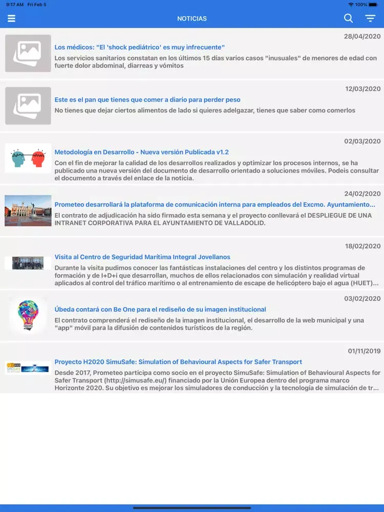 Capturas de pantalla de Prometeo Grupo iPad 