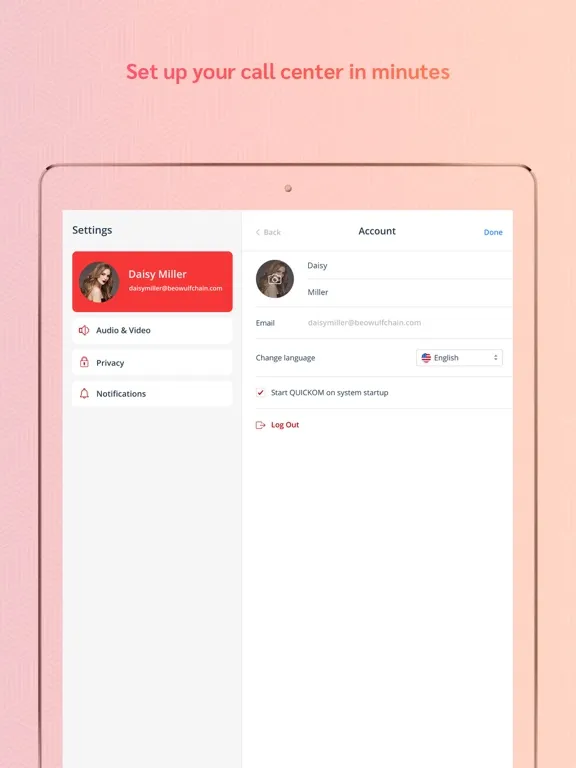 Quickom Contact Center iPad  سکرین شاٹس