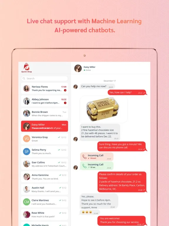Quickom Contact Center iPad  سکرین شاٹس