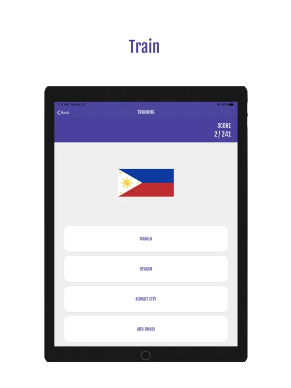 ภาพหน้าจอของ Capitals Quizz iPad 