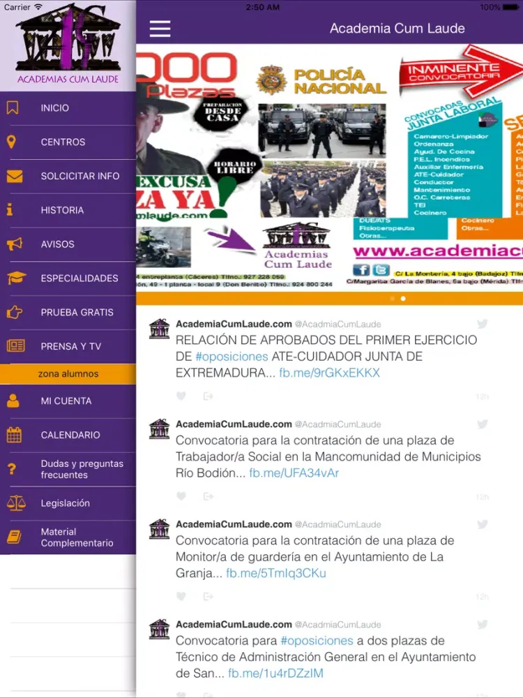 Capturas de pantalla de Cum Laude Academias iPad 