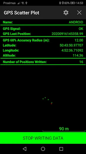 GPS Scatter Plot スクリーンショット
