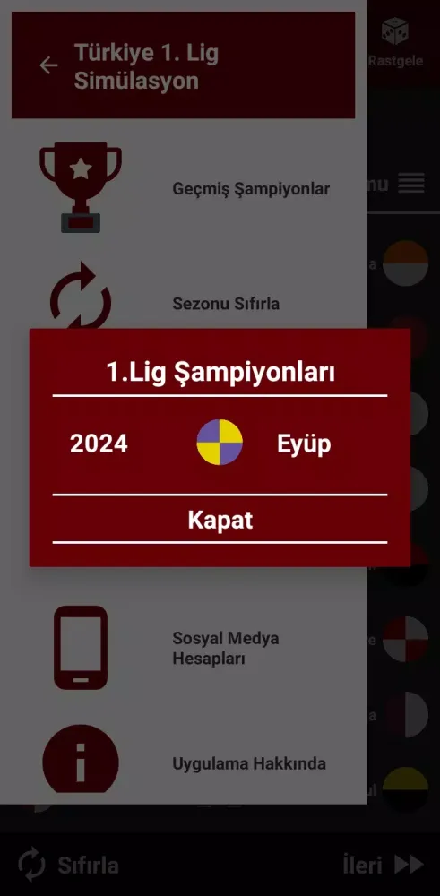 Türkiye 1.Lig Simülasyon 23/24 スクリーンショット