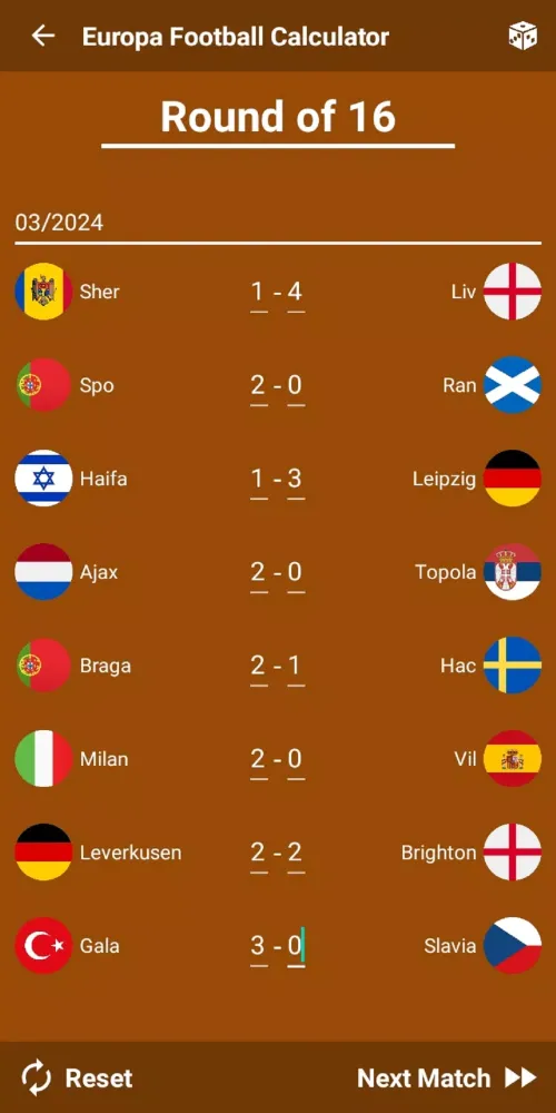 Europa Football Calculator 24 Screenshots