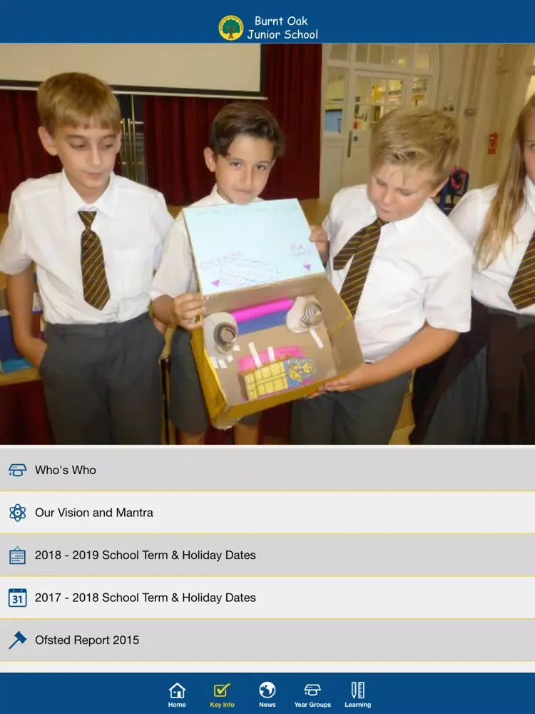 Capturas de tela do Burnt Oak Junior School iPad 
