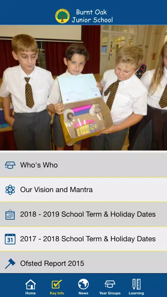 Capturas de tela do Burnt Oak Junior School