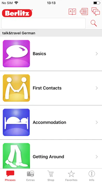 ภาพหน้าจอของ Berlitz talk&travel Phrasebook