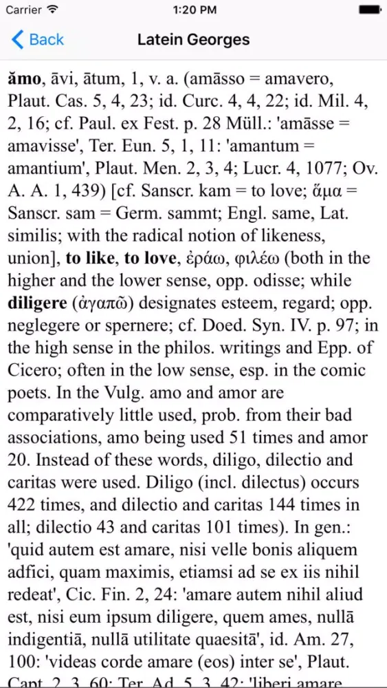 Latin-English (Lewis) スクリーンショット