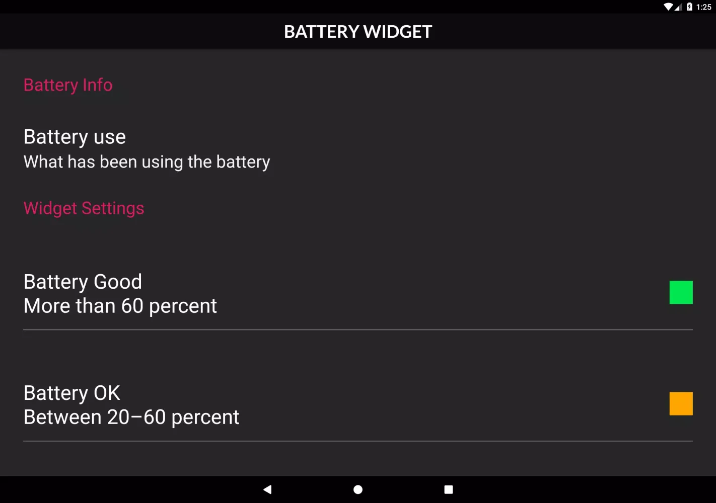 Captures d'écran de Battery Widget