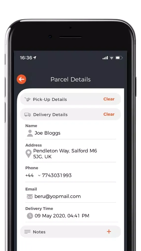 Capturas de pantalla de beru -Send & track parcel live