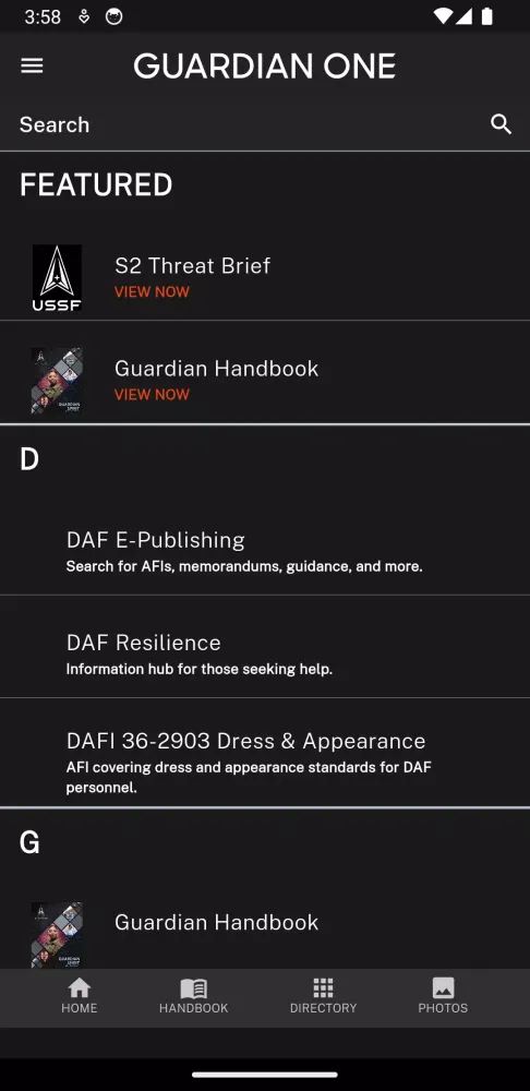 Zrzuty ekranu USSF Guardian One