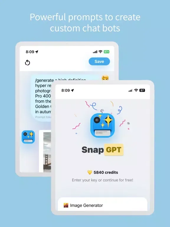 Capturas de pantalla de SnapGPT iPad 
