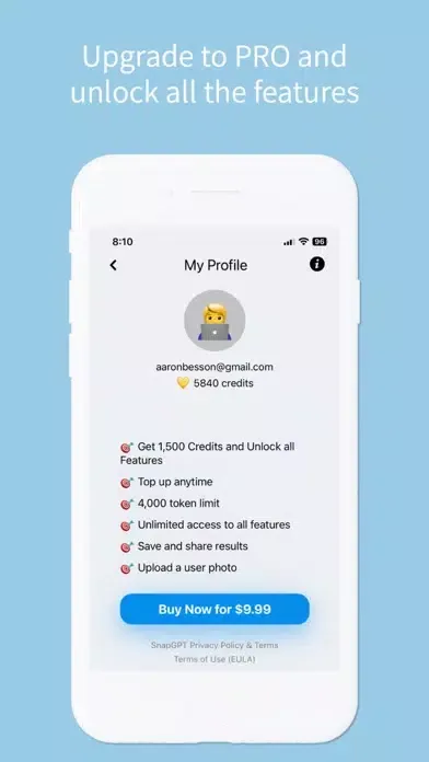 Capturas de pantalla de SnapGPT