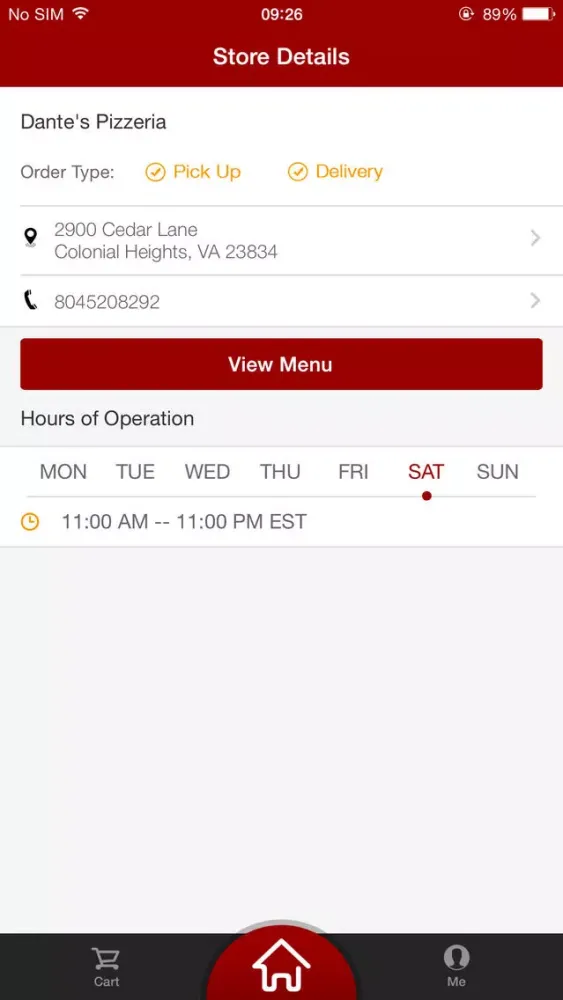 Dante's Pizzeria & Grille स्क्रीनशॉट