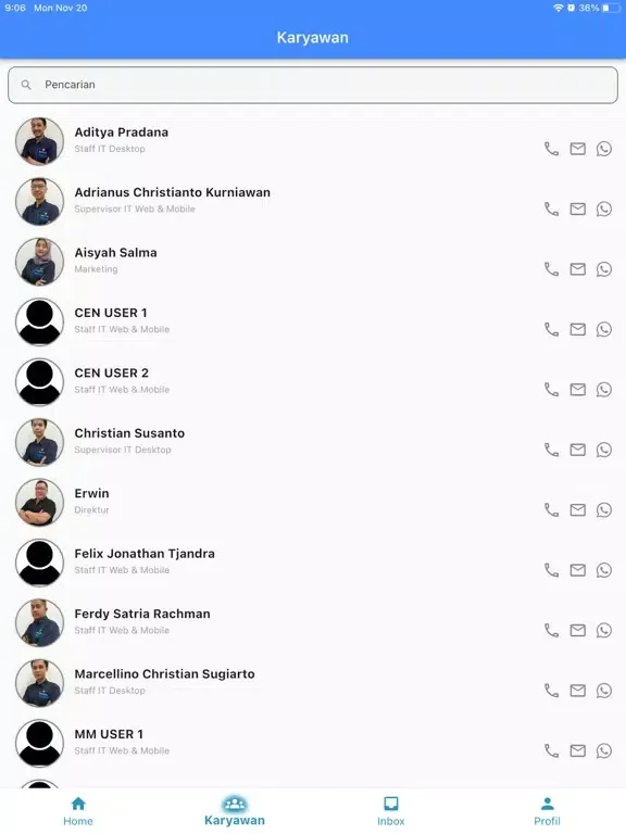 Captures d'écran de BESS Attendance iPad 