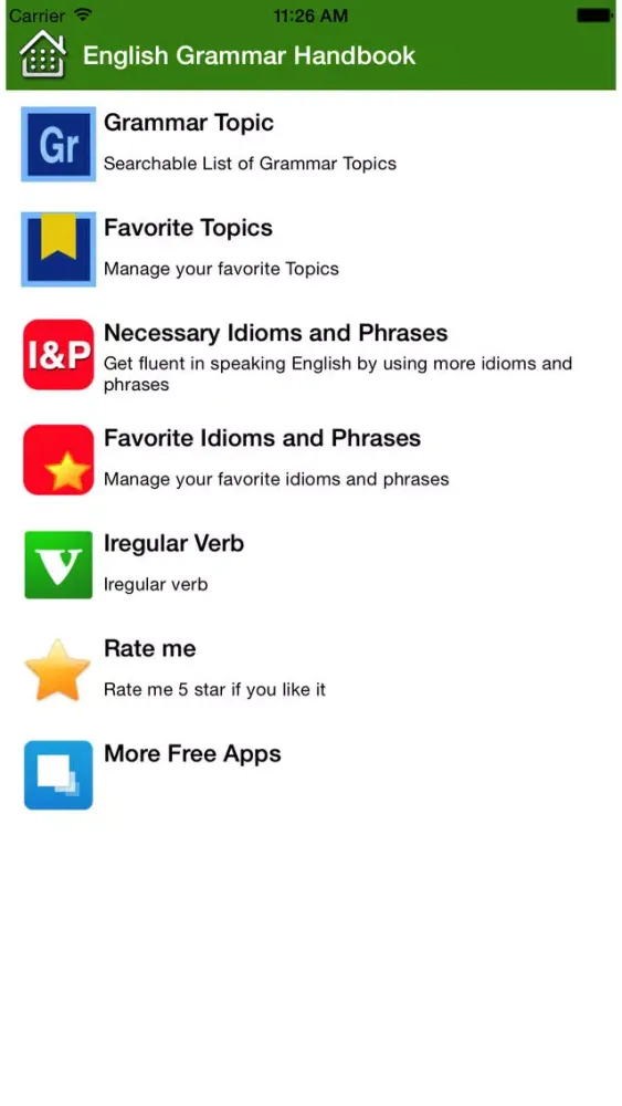 Скриншоты English Grammar Handbook Free