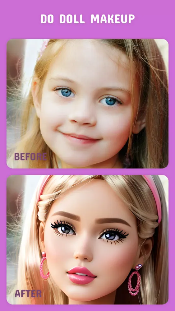 Capturas de tela do Toon Face app: Princess Camera