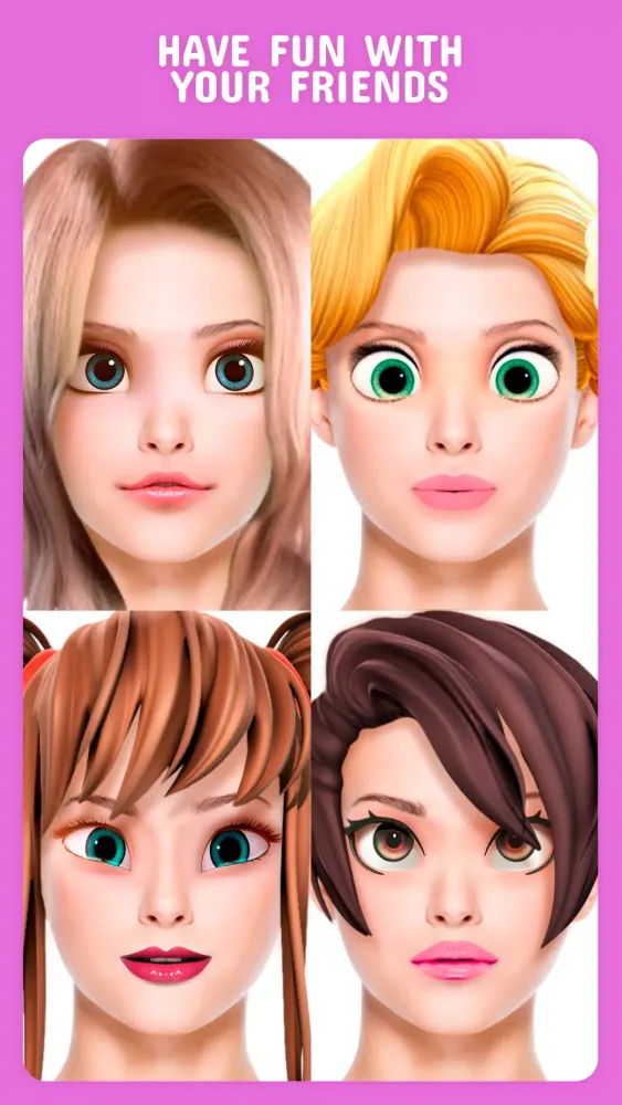 Capturas de tela do Toon Face app: Princess Camera