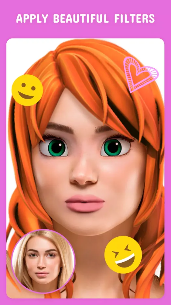 Capturas de tela do Toon Face app: Princess Camera