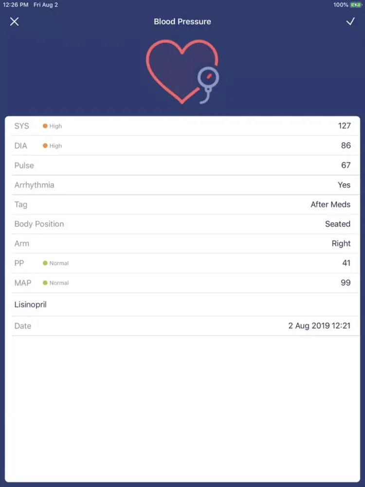 Screenshot di Blood Pressure app BP Checker iPad 