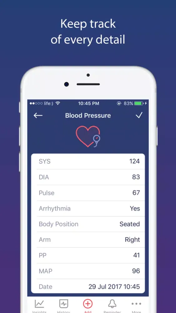 Screenshot di Blood Pressure app BP Checker