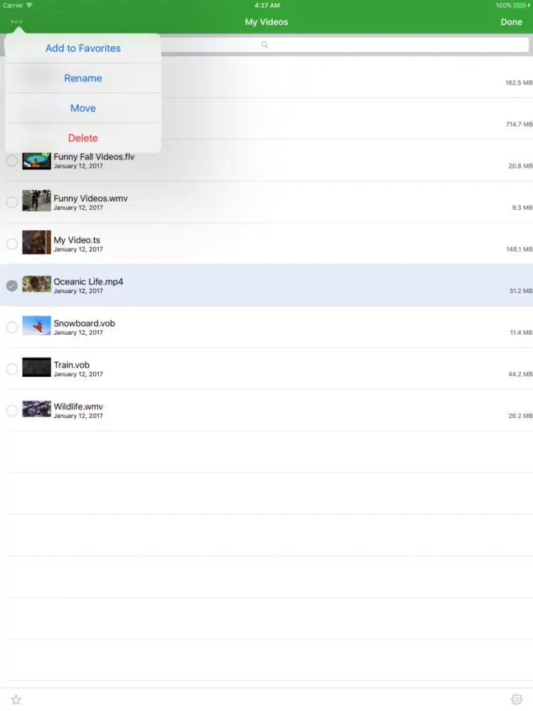 Скриншоты Universal Movie Player iPad 