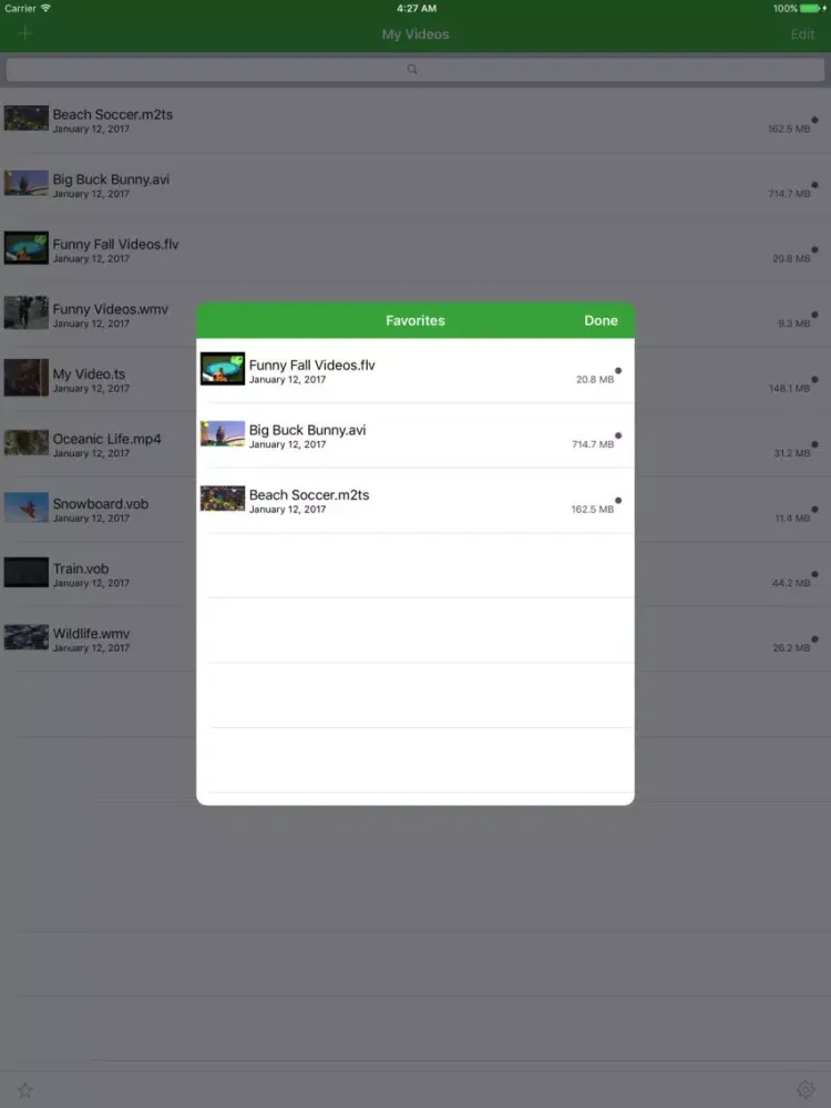 Скриншоты Universal Movie Player iPad 