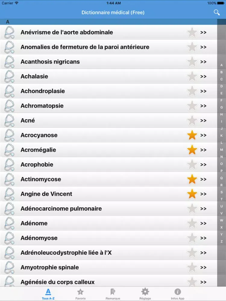Zrzuty ekranu Dictionnaire médical (Free) iPad 