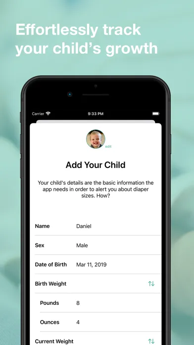 Diaper Alerts for growing baby Screenshots